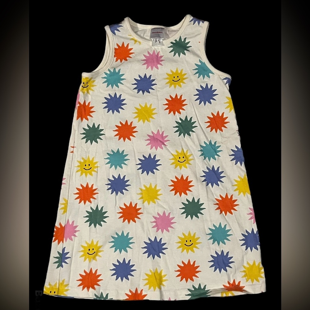 Hanna Andersson Multicolored Starburst Dress, Sz 6-7
